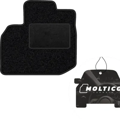 Produktbild von moto-MOLTICO Fahrer Fußmatte Auto Velours Fahrerseite Autoteppiche Schwarz Fahrermatte 1-teilig passend für Honda City V 2009-2013