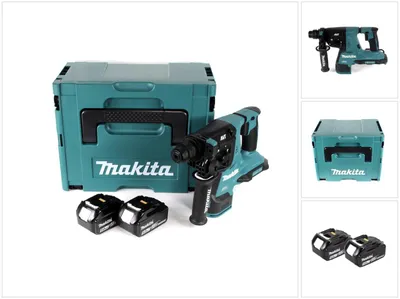 Zdjęcie produktu dla Makita DHR 280 TJ 2 x 18 V 36 V Li-Ion akumulatorowa młotowiertarka bezszczotkowa 28 mm do SDS-PLUS w Makpac + 2 x akumulator 5,0 Ah - bez ładowarki