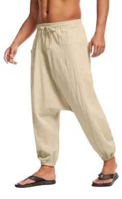 Productafbeelding van Heren Linnen Broek met Tekening en Trekkoord