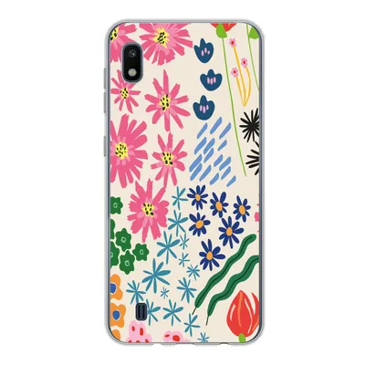Produktbild von MuchoWow® Handyhülle Schutzhülle Hülle für Samsung Galaxy A10 Blume - Blätter - Feldblumen Silikon Softcase Handy Hülle - Schutzhülle