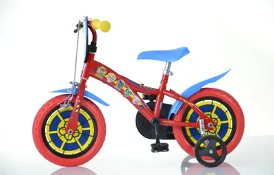 Produktbild von Paw Patrol Kinderfahrrad – 12 Zoll | Original Disney Lizenz | Kinderrad mit Stützrädern - Das Fahrrad aus Paw Patrol als Geschenk für Jungen - Rot
