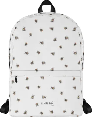 Produktbild von Mr. & Mrs. Panda Backpack Hummel flauschig - Weiß - Geschenk, Arbeitsrucksack, Biene, Natur, Laptoprucksack, Lustige Sprüche, Business-Rucksack, Rucksack, Blume, Daypack