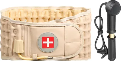 Produktbild von Dekompressions Rückengürtel, Rückenstützgürtel für Männer und Frauen, bei Rückenschmerzen und Nervenschmerzen, Rückenbandage und Rückentraktionsgerät für Taillenumfänge von 74-124cm, Beige