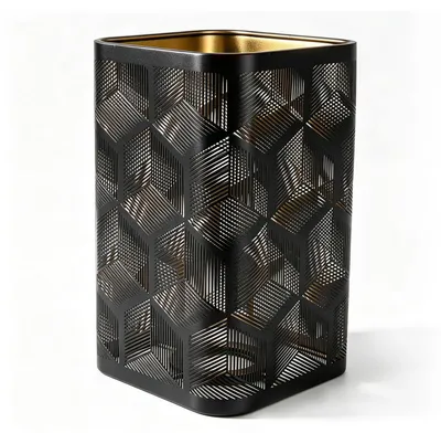 Metall-Lampenschirm schwarz, quadratisch, für Tischlampen