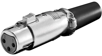 Zdjęcie produktu dla Goobay 11959, XLR (3-pin), Czarny, Metaliczny, Żeńska, Prosty, Złoto, RoHS