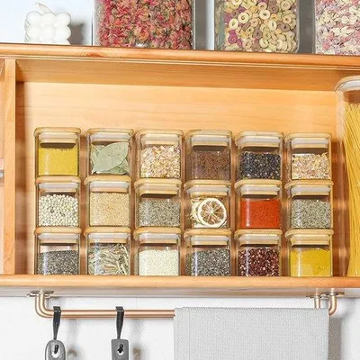 Productafbeelding van Famanu kruidenpotjes met deksel - 12 stuks
