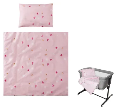Immagine prodotto di Lorelli Eva Set di biancheria da letto per bambini 5 pezzi Coperta Eva 75 x 75 cm, cuscino 29 x 42 cm, copertine rosa