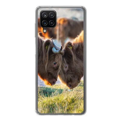 Produktbild von MuchoWow® Handyhülle Schutzhülle Hülle für Samsung Galaxy A12 Schottische Highlander - Tiere - Sonne Silikon Softcase Handy Hülle - Bild