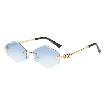 Produktbild von Vintage Randlose Sonnenbrille, Brille mit Verlaufsgläsern, Blau