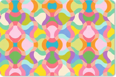 Produktbild von MuchoWow® Schreibtischunterlage Design - Abstrakt - Farben - Retro 60x40 cm - XXL Mauspad - Großes Mauspad
