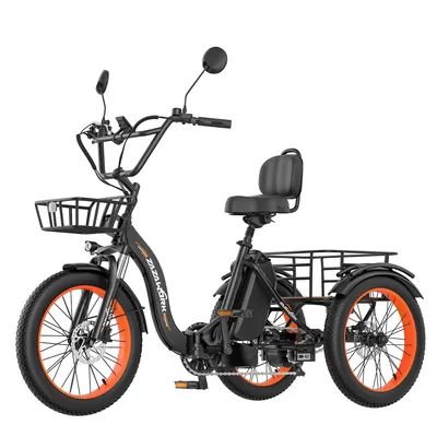 Productafbeelding van Elektrische driewieler CF750 met laadbak, 48V 20Ah, 20-inch offroad banden, maximaal draagvermogen 130 kg, zwart