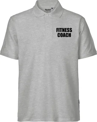 Produktbild von Huuraa Herren Polo Shirt Fitness Coach Training S Sport Grey Bio Baumwolle Fairtrade Poloshirt Geschenkidee