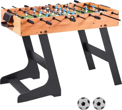 Produktbild von Standardgröße Klappbarer Tischfußballtisch (1065 x 605 x 810 mm) - Faltbarer Indoor-Kickertisch Ideal für Zuhause, Familie, Spielzimmer - Einfach zu Lagernder Spieltisch inkl. 2 Bällen Set