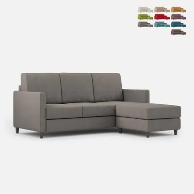Produktbild von 3-Sitzer Sofa gepolstert in Stoff mit Hocker im modernen Stil Karay 180 - Grau