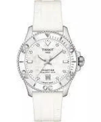 Produktbild von Tissot Seastar 1000 36 mm Quarz-Uhr mit Perlmuttzifferblatt und Diamanten