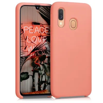 Produktbild von kwmobile Hülle kompatibel mit Samsung Galaxy A40 Hülle - Silikon Handy Case - Handyhülle weiche Oberfläche - kabelloses Laden - Koralle matt