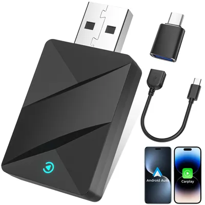 2-in-1 Wireless-Adapter für Carplay & Android Auto, Plug & Play