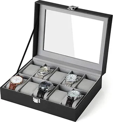 Produktbild von Famanu Uhrenbox mit 10 Fächern - Schwarz
