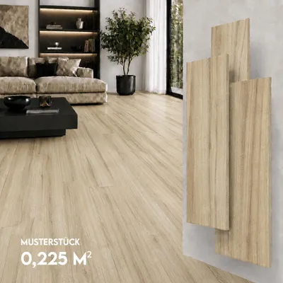 Produktbild von SPC Vinylboden 5mm Klick Vinyl wasserfest Holzoptik Bodenbelag mit Trittschalldämmung für Küche Bad Wohnzimmer