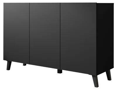 Produktbild von MIRJAN24 Kommode Phuket 120, Kommode mit drei Drehtüren (Farbe: Schwarzer Graphit)