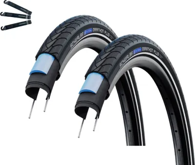 Obrázok produktu pre Cyklistické pneumatiky Schwalbe 2 x Marathon Plus SmartGuard E-25 ADDIX Black/Reflex 40-559 (26 x 1,50") vrátane páčok