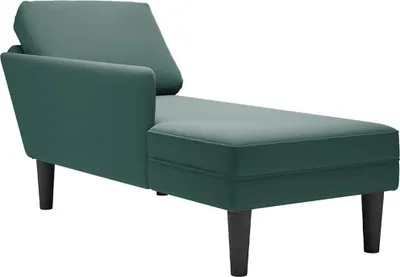 Produktbild von Möbel Chaiselongue mit Kissen und Rechter Armlehne Dunkelgrün Samt - Recamieren 4009809