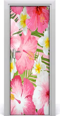 Imagen del producto de Calcomanías decorativas Tulup de 75x205 cm. Adhesivas, impermeables, removibles. Ideales para dormitorios, salones y decoración del hogar. Diseño: flores tropicales