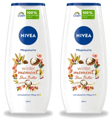 Image de 2 x Gel douche NIVEA Winter Moment, à l'huile de karité - 250 ml - Pack avantage - 2 pièces