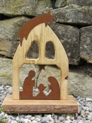 Produktbild von Edelrost Krippe Bethlehem, angeflammt
