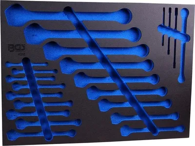 Produktbild von BGS 4012-5 3/3 Werkstattwageneinlage für Maulringschlüssel und E-Profil-Schlüssel, leer