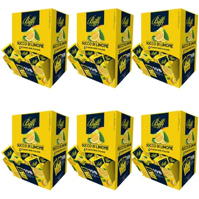 Produktbild von 6x Biffi Succo Di Limone Zitronensaft Monoportion 990ml Portionen 198 Beutel