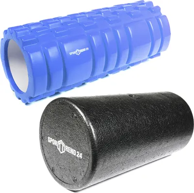 Produktbild von Faszienrolle 30cm + Faszienrolle mit Noppen Blau
