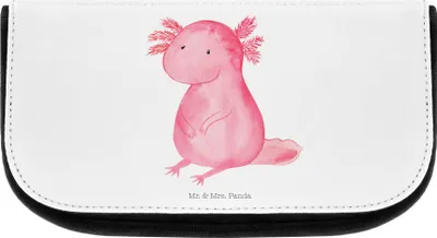 Produktbild von Mr. & Mrs. Panda kosmetiktäschchen Axolotl Niedlich - Weiß - Geschenk, Make-up Organizer, Necessaire, Weisheit, Freundin, schmink, Kulturbeutel, Axolot, Lebensweisheit