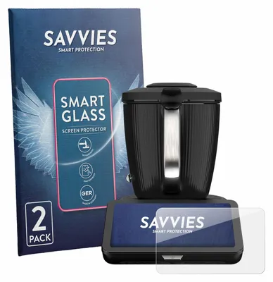 Produktbild von 2x Savvies Schutzglas Folie für Vorwerk Thermomix TM7 9H Panzer Schutzfolie Glas Displayschutz klar transparent
