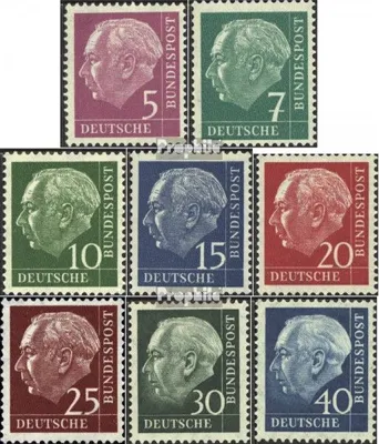 Produktbild von Briefmarken BRD (BR.Deutschland) 1960 Mi 179y,181y,183y-186y, 259y,260y (kompl.Ausg.) gestempelt Bundespräsident Heuss (I)