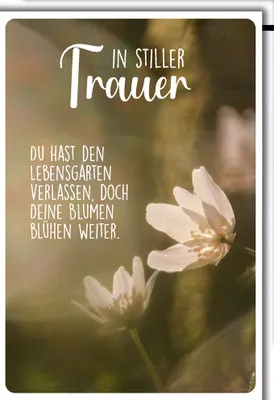 Produktbild von Trauer - Beileid - Kondolenzkarte mit Umschlag - Stille Trauer, Spruch