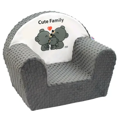 Obrázok produktu pre Detské kreslo z Minky New Baby Cute Family sivé