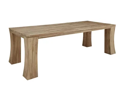 Image de MASSIVMOEBEL24 | Table à manger 200x100 Teck brut Teck naturel BASSANO #107