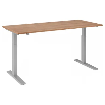 Zdjęcie produktu dla Biurko z regulacją wysokości XMKA | 2-silniki | 120-180 cm | elektryczne | orzech, kolor ramy:srebrny, rozmiar blatu:180 x 80 cm