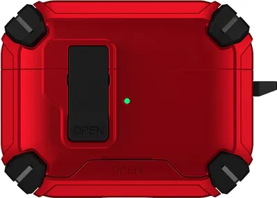 Obrázok produktu pre Puzdro pre Apple AirPods Pro 3 Defender ochranné puzdro s karabínou 360° ochranný box na slúchadlá nárazuvzdorný celotelový kryt červený