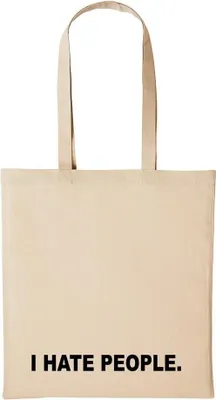 Produktbild von Huuraa Baumwollbeutel I Hate People Geschenk Einkaufstasche Natural 10 Liter Baumwolle I Hate People Accessoire