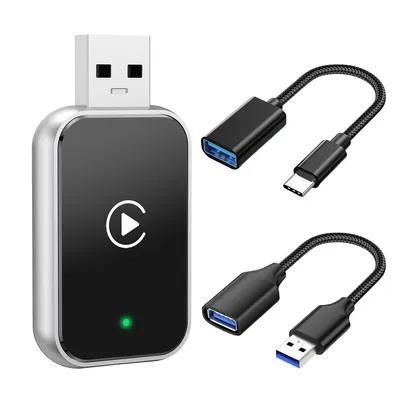 Produktbild von Wireless CarPlay Adapter 2-in-1 für iOS & Android Auto – Kabelloses CarPlay, kompatibel mit Fahrzeugen ab 2016, iOS 10+ / Android 11+