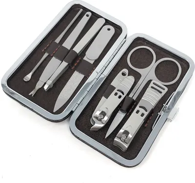 Produktbild von Profi 7 Teiliges Maniküre Set Nagelpflege Nagelknipser Pediküre Nagelset Etui