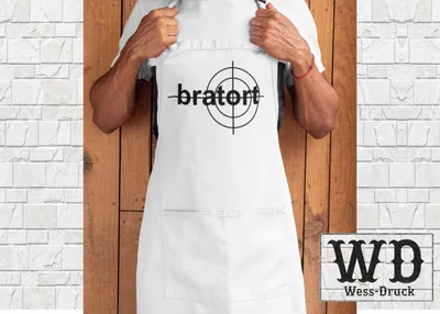 Produktbild von Kochschürze Grillschürze Bratort Weiß Schwarz