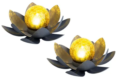 Produktbild von 2er Set LED Solarleuchte, Lotusblume, 25 cm