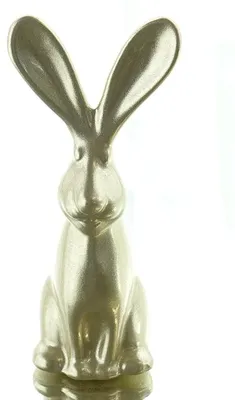 Produktbild von GASPER Osterdeko Hase Goldfarben im Comicdesign 13 cm - Keramik