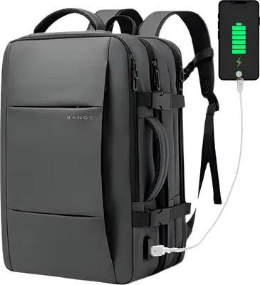 Imagen del producto de CarryQuest® - Mochila de 45 litros, compartimento para portátil de 17,3 pulgadas, extensible, color gris