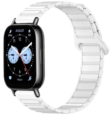 Obrázok produktu pre Pre Xiaomi Redmi Watch 5 Lite Dvojfarebný silikónový magnetický náhradný pás na ruku White