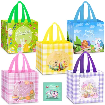 Productafbeelding van Oostertasjes Set van 5 Herbruikbare Tasjes voor Pasen