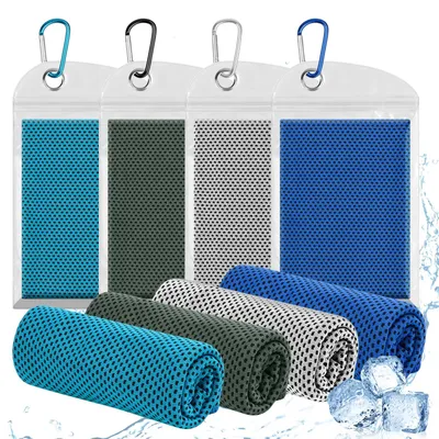 Productafbeelding van Kühlende handdoeken set, 4 stuks, van microvezel, ademend, geschikt voor sport